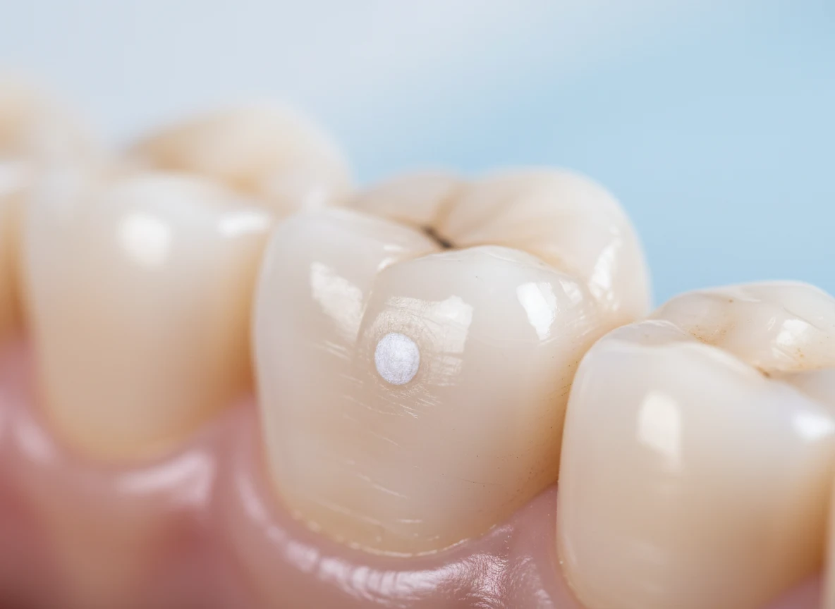 what does a cavity look like in the early stage on tooth enamel