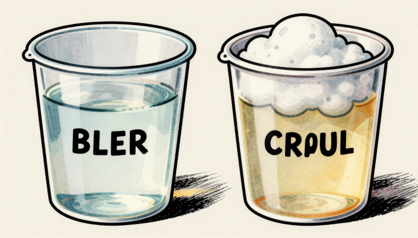visual explanation of what does cloudy pee mean comparing clear and cloudy urine