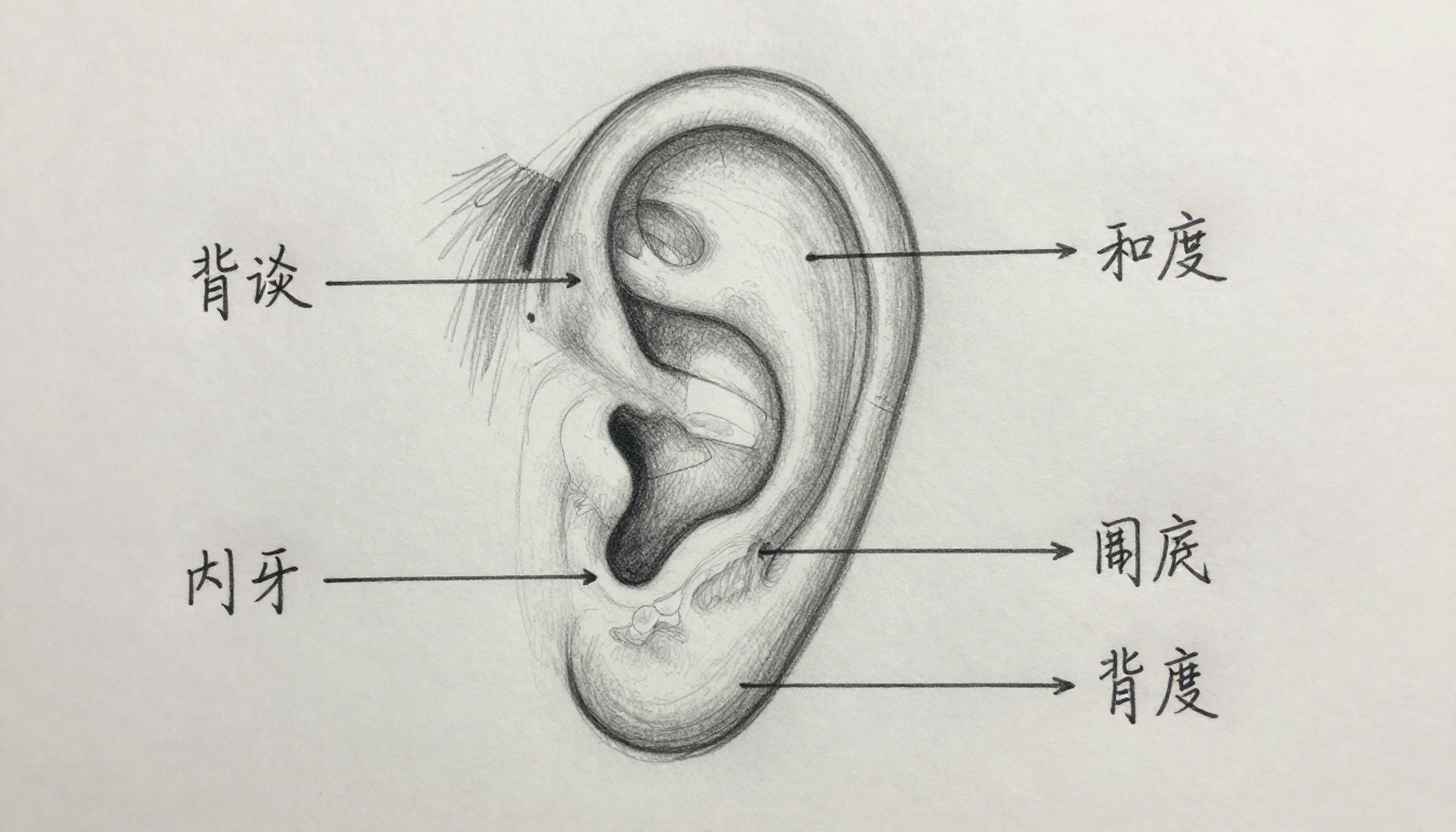 Diagram of human ear anatomy highlighting outer, middle, and inner ear